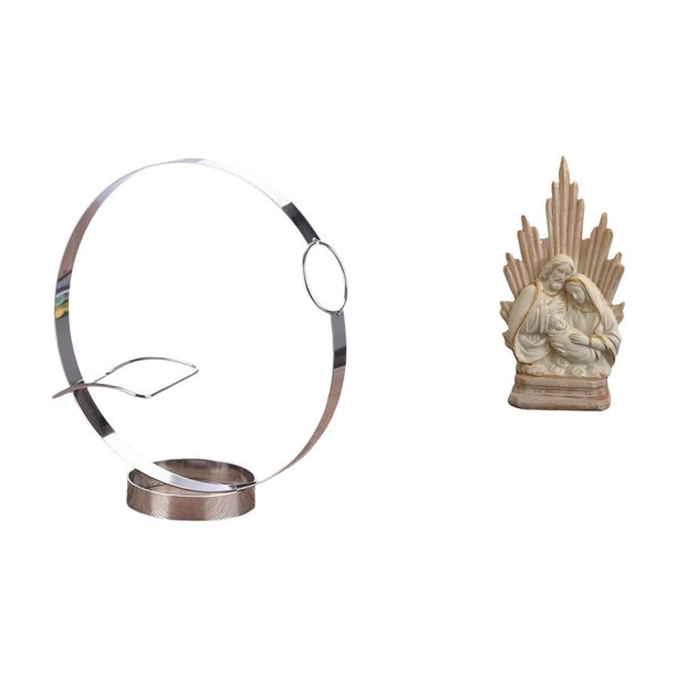 Portabotellas de vino,Soporte para botellas de vino,soporte para botellas de vino,estante de hierro,Estatua católica,Colección de figuritas de la Sagrada Familia,Escultura católica de la