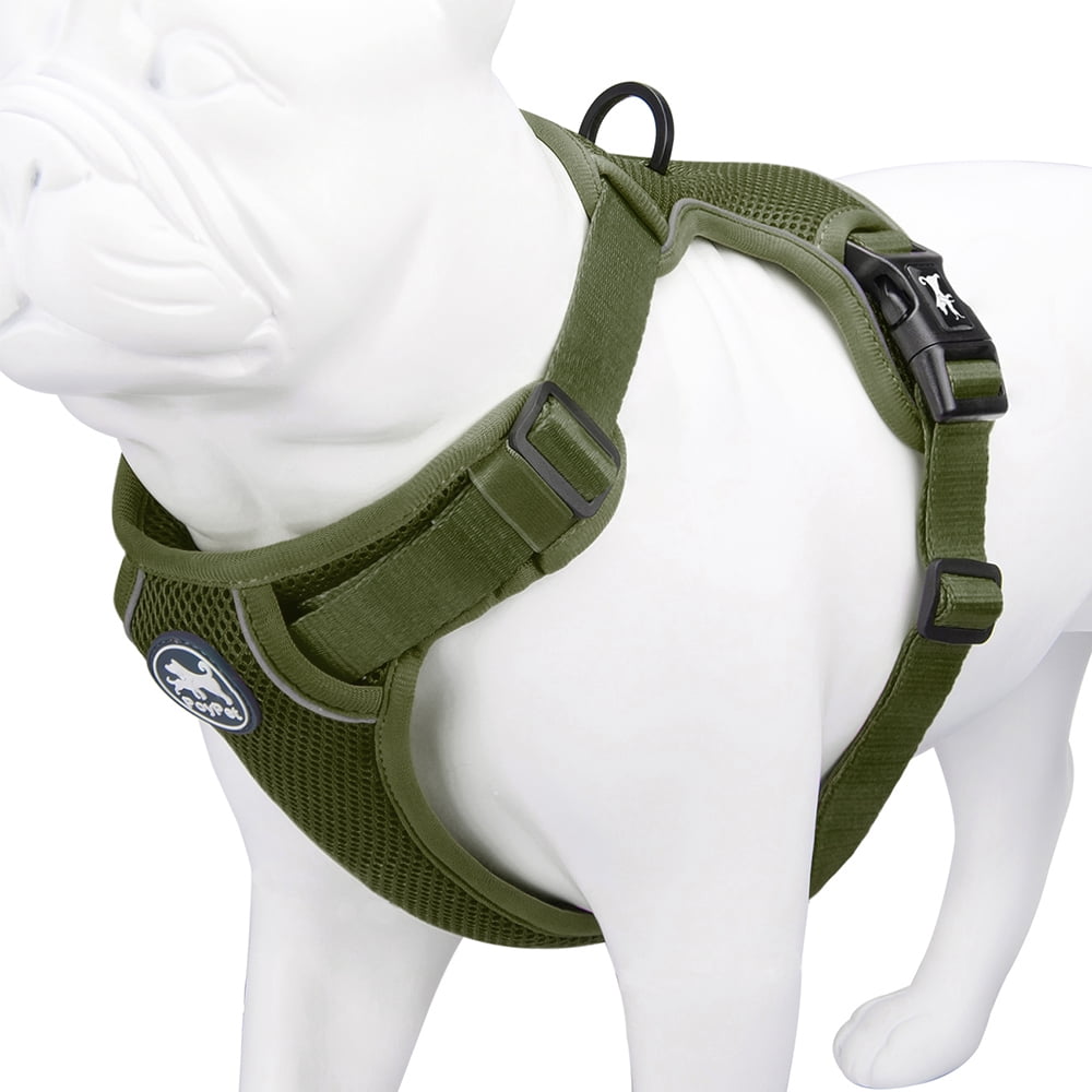 PoyPet Reflective Dog Harness ChokeFree Double Padded Vest, Adjustable Neck and Chest for Small