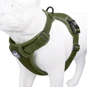 PoyPet Reflective No Pull Dog Harness, Military Green, Medium
