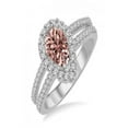 thumbnail image 2 of Designer 1.50 Carat Pear cut Morganite and Diamond Halo Engagement Ring in 14k White Gold morganite and diamond engagement ring, 2 of 2