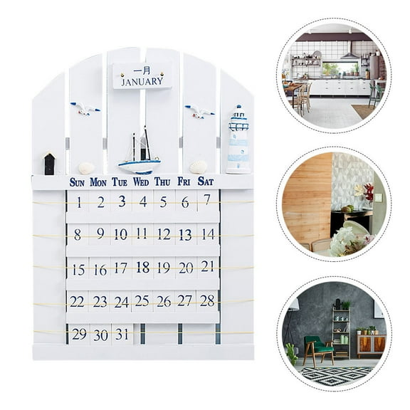 Homoyoyo 1-Pack Perpetual Wall Calendar White for Home Office Study Room, Reusable Monthly Planner Organizer