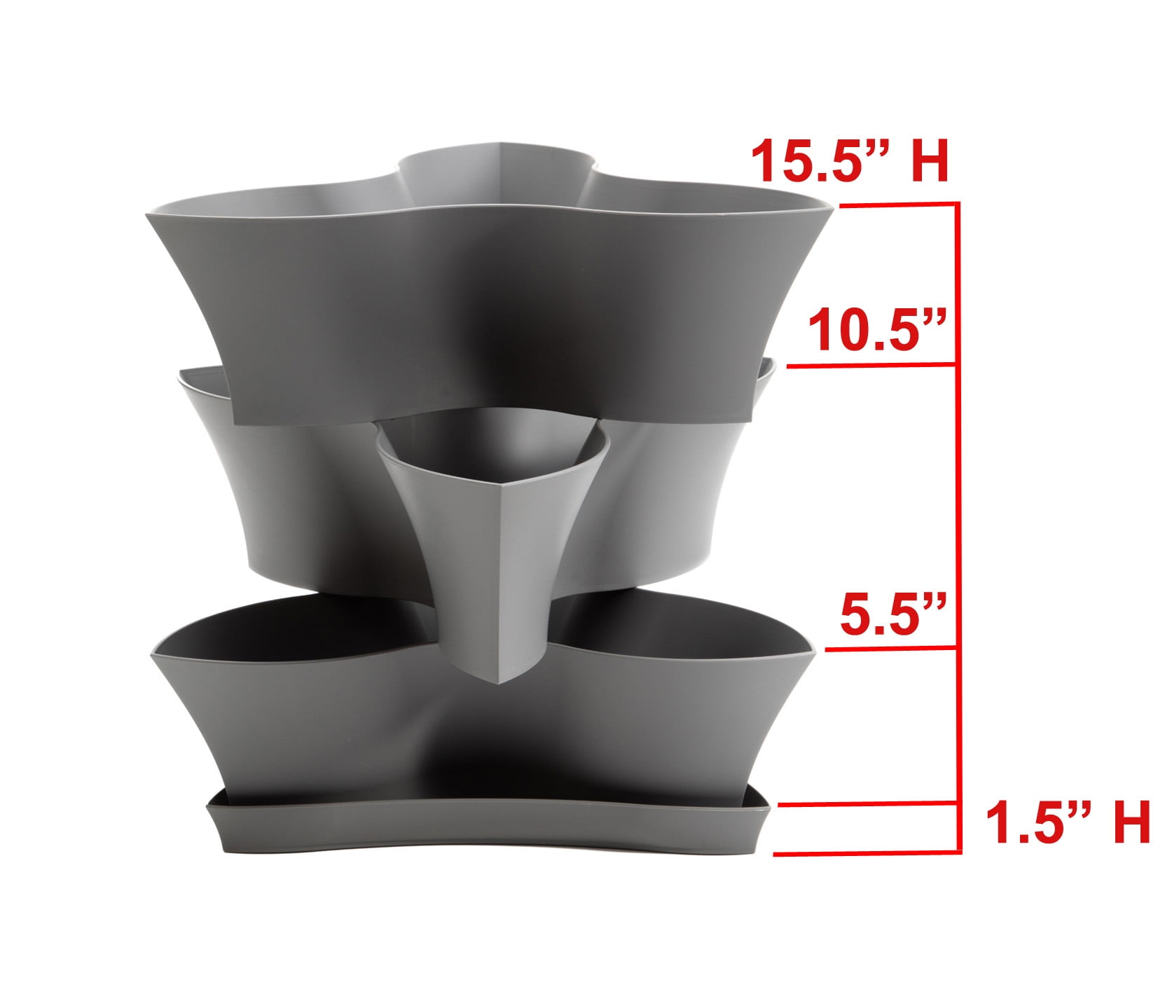 Mainstays 3 Tier Charcoal Resin Vertical Gardening Planter