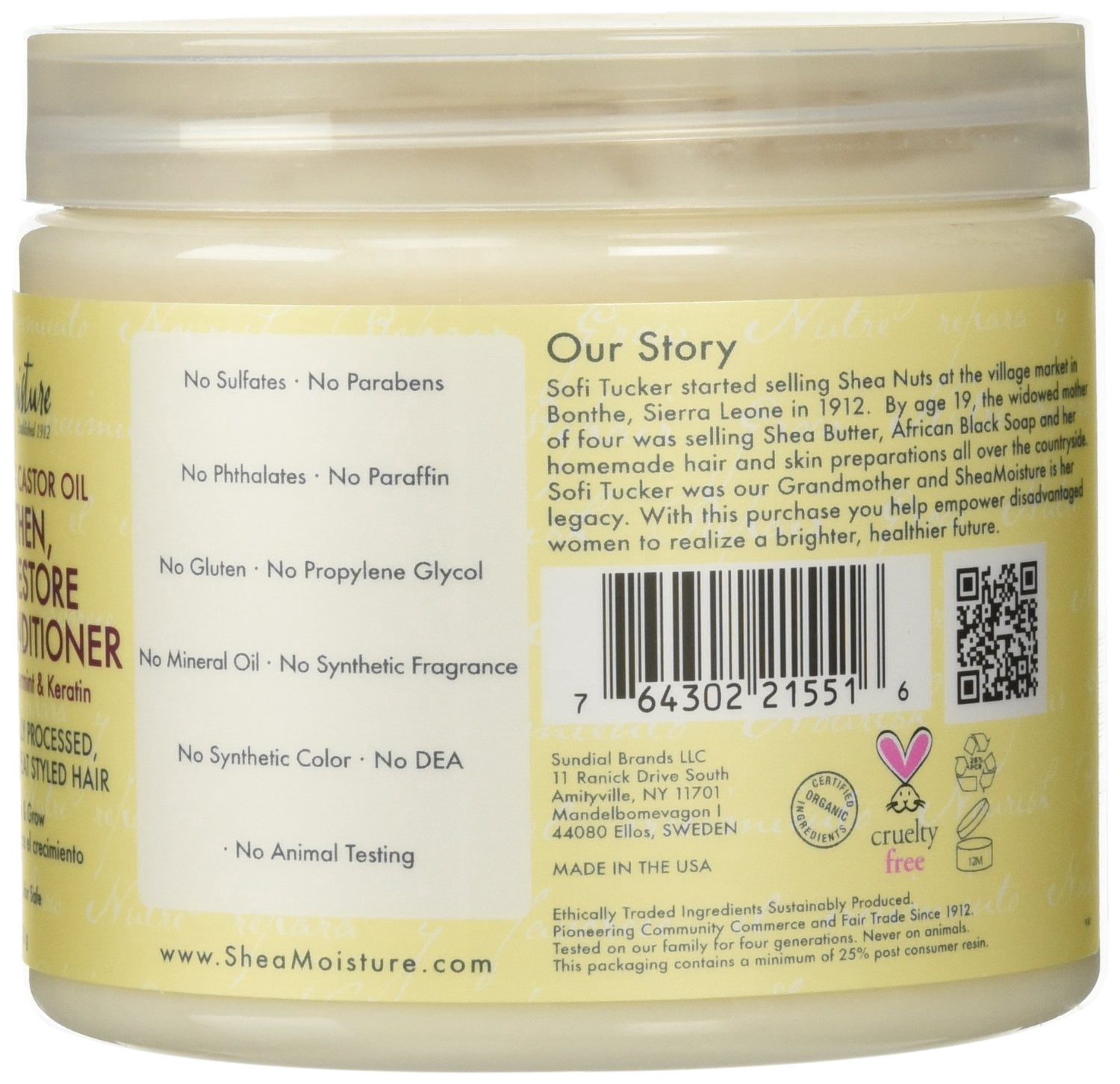 Buy Sheamoisture Jamaican Black Castor Oil Strengthen Restore Leave In Conditioner 16 0 Fl Oz Online In Ukraine