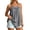 Gray, variant on Women's Spaghetti Strap Sleeveless Tank Tops with Built in Bra Racerback Loose Flowy Beach Camis Lightweight Casual Summer Blouses White