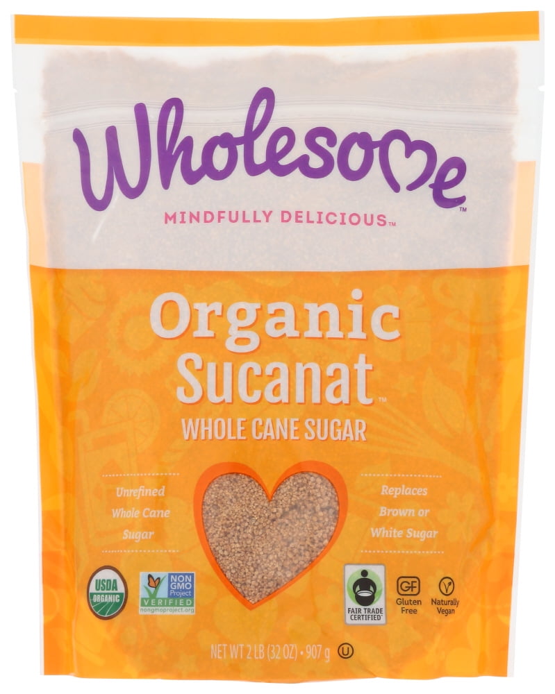 Wholesome Sweeteners Dehydrated Cane Juice Organic Sucanat, 2 Lb