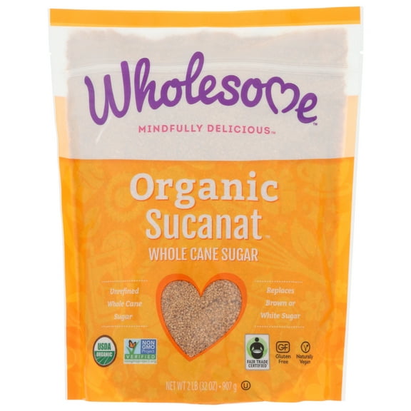 Wholesome Sweeteners Dehydrated Cane Juice Organic Sucanat, 2 Lb