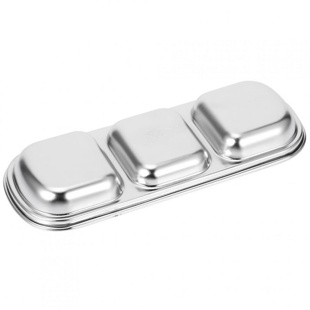 Platón para salsa apilable de acero inoxidable, platillo para condimentos, platón para refrigerios para adultos y niños, condimento para el hogar, fiesta o barbacoa