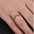 thumbnail image 2 of Emerald Ring Curved Band Wedding Engagement Anniversary Gift 925 Sterling Silver Rose Gold Plated Gemstone Jewelry For Women Gift, 2 of 5