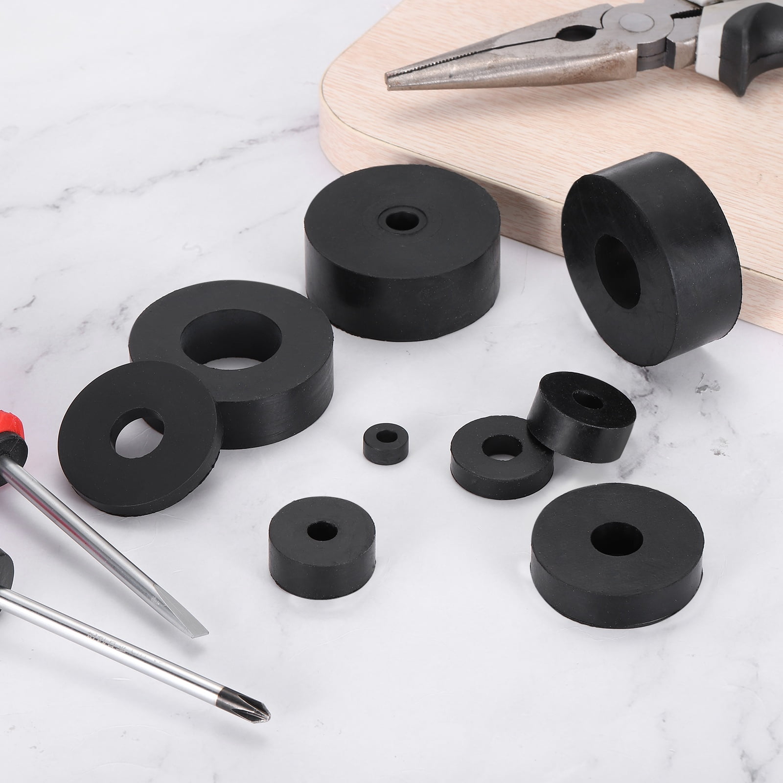 Uxcell 18Pack Thick Rubber Spacer, 2 Inch OD x 25/32 Inch ID x 25/32 Inch Thickness