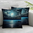 thumbnail image 3 of Fenyluxe Moon Clouds Water Fashion Style Dirt-Resistant Throw Pillow Covers for Couch Sofa Bed Living Room Bedroom Zipper Closure 1PC 20x20in, 3 of 5