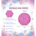 thumbnail image 2 of Barocity Soccer Ball - Premium Official Match Ball with Cool Reflective Rainbow Hex Pattern, Durable Adult and Kids Soccer Ball for Indoor, Outdoor, Training, Practice, Play, Games - Pink Size 5, 2 of 7
