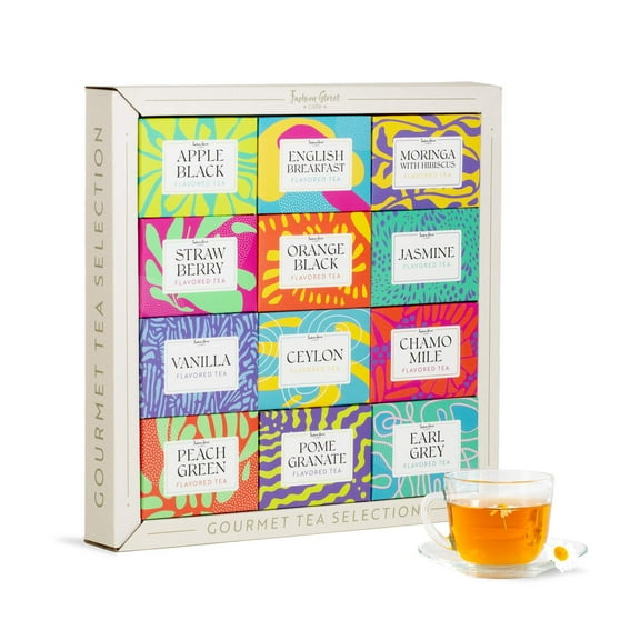 Fashion Street Cafe Gourmet Tea 12 Flavor Assortment Gift Set