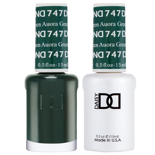 Set de esmaltes en gel DAISY DND 747 Aurora Green 15 ml + 15 ml