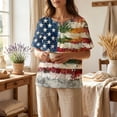 thumbnail image 5 of Summer Tops for Women 250 Anniversary USA Flag Short Sleeve Patriotic American Flag Stars Striped V Neck Button T Shirt 4th Of July Outfits for Women Business Work Shirts Khaki XL, 5 of 10