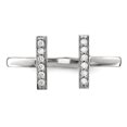 thumbnail image 4 of 14K White Gold Diamond Double Bar Ring Size 7, 4 of 6