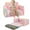 Pink, variant on Teler Glow-in-The-Dark Dinosaur Toddler Sofa, 2-in-1 Foldable Plush Chair & Lounger for Kids Boys & Girls, Removable Washable Cover