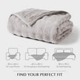 thumbnail image 2 of EVERGRACE Ultra Soft Luxury Fluffy Faux Rabbit Fur Throw Blanket, Thick Warm Bubble Throw for Bed, Cozy Plush Reversible Blankets for Couch, Chair, Sofa, Taupe, 50x60 Inches, 870 GSM, 2 of 8