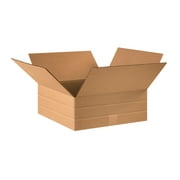 The Packaging Wholesalers Multi-Depth Corrugated Boxes 16" x 16" x 6" Kraft 25/Bundle BS161606MD
