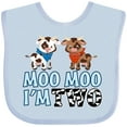 thumbnail image 3 of Inktastic Moo Moo I'm 2 with Cute Holstein Cows Boys or Girls Baby Bib, 3 of 4