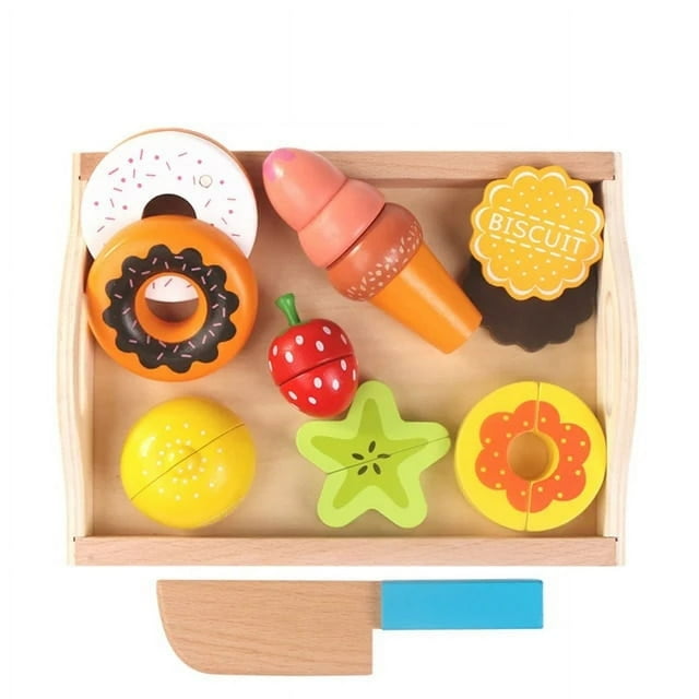 DIY Wooden Pretend Play Kitchen Toy Cut Fruit Vegetables Simulation Kitchen Set Early Education Toys For Children Kids Girl