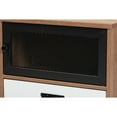 thumbnail image 5 of Baxton Studio Hubbard Mid-Century Modern Two-Tone Natural Brown and White Finished Wood and Black Metal 1-Drawer, 5 of 7