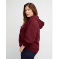 thumbnail image 2 of Hanes Originals Women's Fleece Hoodie, C’est La Vie (Plus Size) Mulled Berry 3X, 2 of 6