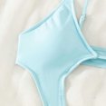thumbnail image 4 of Gibobby Trajes de Baño Mujer Traje de baño de moda sexy con correa ajustable grande para mujer Conjunto de traje de baño sólido(Azul celeste,G), 4 of 5