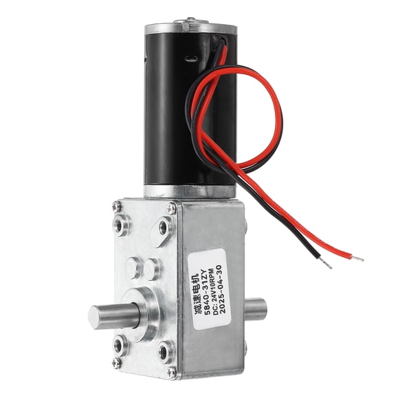 Uxcell DC24V Worm Gear Motor, 10RPM 15mm D Shaft Self-Locking High Torque Speed Reduction Gear Motor for Automotive, Home Appliances, Robotics