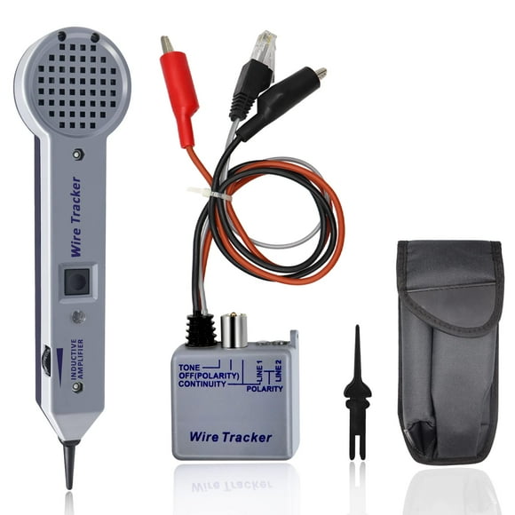 Lunarlipes Kit Générateur de Tonalité, Testeur de Circuit Traceur de Fils, Kit de Sonde de Traçage de Tonalité, Testeur de Câble Haute Précision 200EP, Amplificateur Inductif de Toner pour Détecteur de Ligne