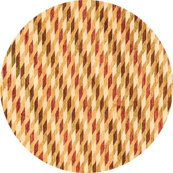 Ahgly Company Indoor Round Solid Orange Modern Area Rugs, 6' Round
