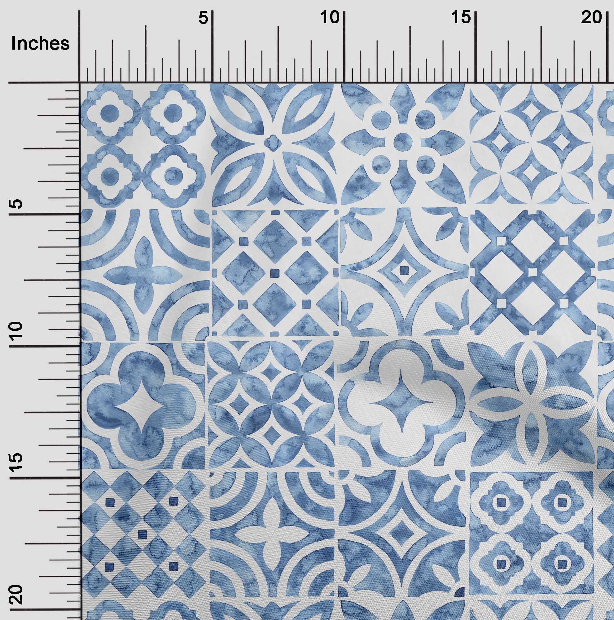 oneOone Cotton Poplin Dusty Blue Fabric Floral Fabric For Sewing Printed Craft Fabric By The Yard 56 Inch Wide