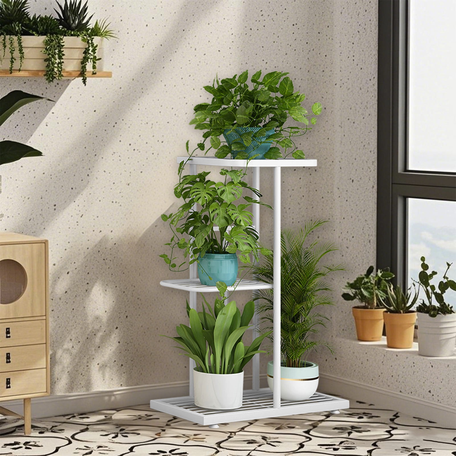 CQCYD under $5 Plant Stand Rack, 3 Tier Iron Plants Stand Multi