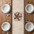 thumbnail image 4 of Table Runner 70 Inches Long for Kitchen Dining, Texas Star Vintage Dresser Scarf Farmhouse, Dining Table Decorations for Wedding/Parties, Brown Retro Art Red Berry Farmhouse 13 x 70 In, 4 of 8