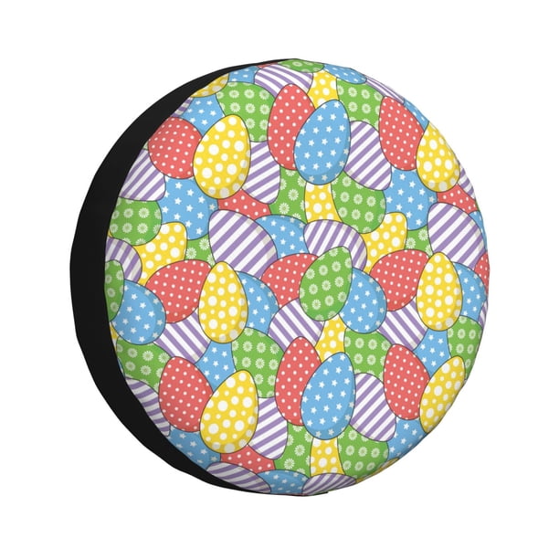Balery Colorful Easter eggs Cubiertas para Neumáticos - Protector Resistente para Neumáticos de Camioneta, SUV, Remolque, Camper y RV-17 inch