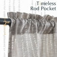 thumbnail image 2 of Widening Linen Tier Curtain Bohemian Cafe Curtain Rod Pocket 1 Panel, 2 of 14