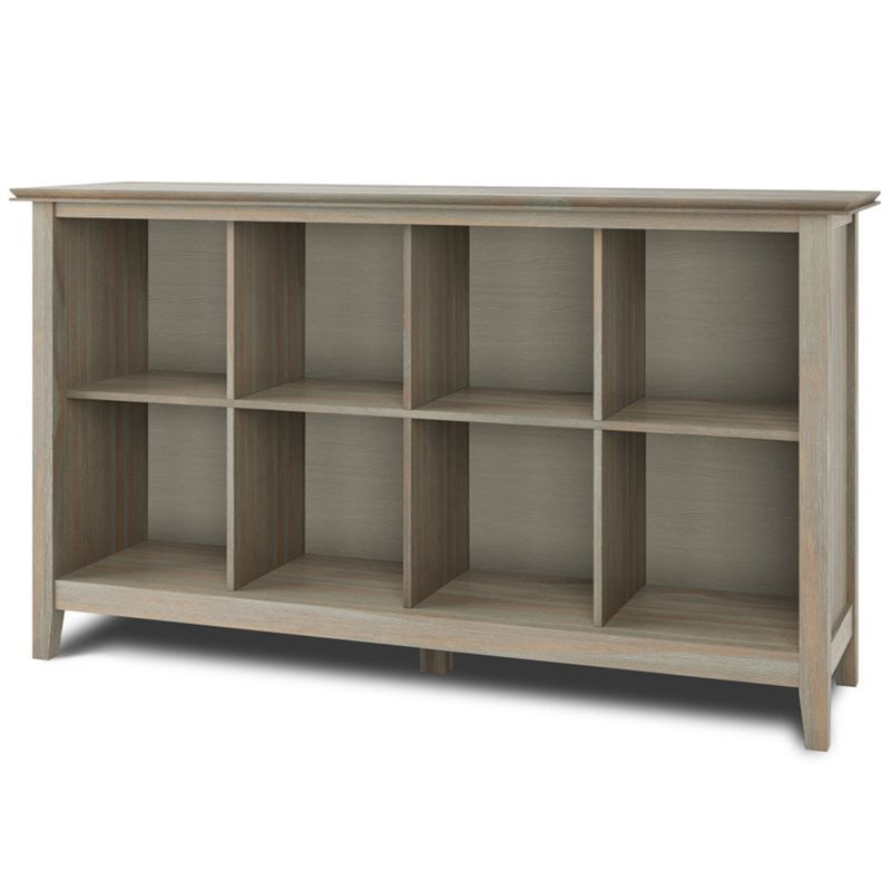Simpli Home Artisan Solid Wood 8 Cube Storage Console Table in