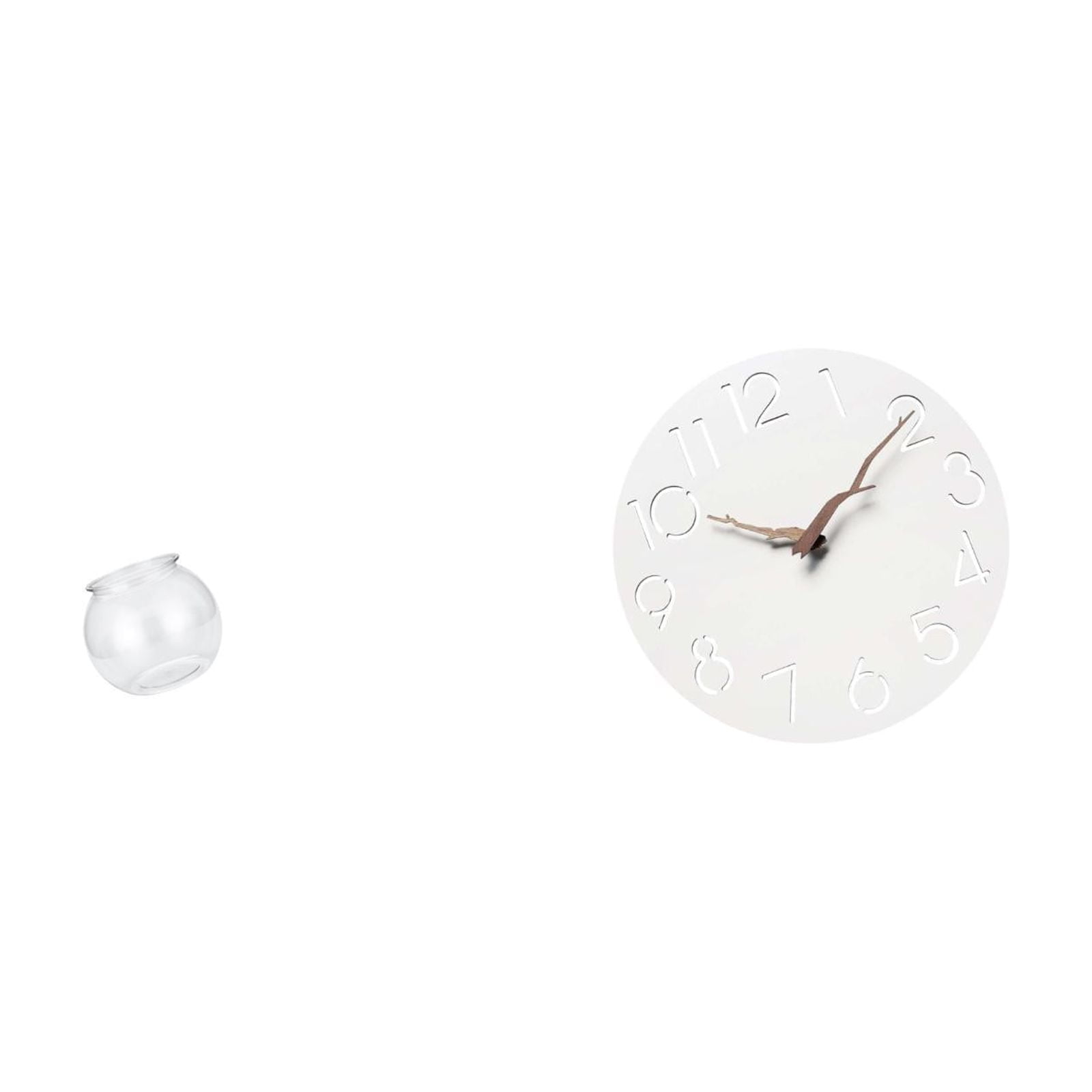 CarpNettore Transparent Small Fish Tank for Small Fish Round Ornament Aquarium Fish Bowl Vase Table Office Home Plants Wall Clock Hanging Easy to Read Silent Art Decorative Kitchen Study Room