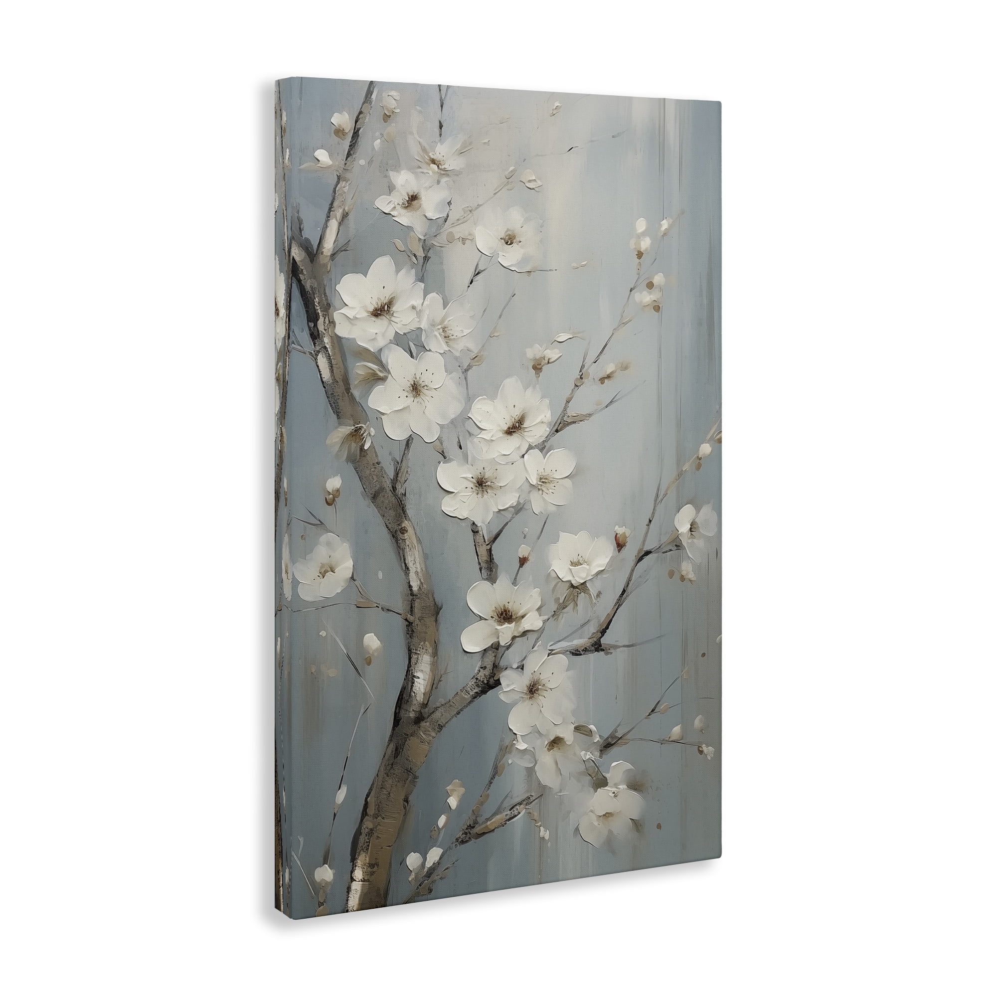 Stupell Industries White Cherry Blossoms Botanical & Floral Painting Gallery Wrapped Canvas Art Print Wall Art, 30 x 45