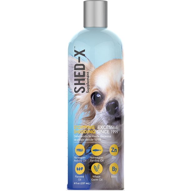 ShedX Dermaplex Liquid Daily Supplement for Dogs, Eliminates Excessive Shedding, 8oz