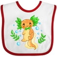 thumbnail image 3 of Inktastic Cute Orange and Green Axolotl Boys or Girls Baby Bib, 3 of 4