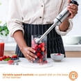 thumbnail image 4 of MasterChef Batidora de inmersión de mano, emulsionante de barra de mezcla de acero inoxidable, batidora de puré para hacer alimentos para bebés, sopas, salsas, etc., potente motor de 400 W con control, 4 of 5