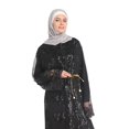 thumbnail image 6 of Womens Hollow Out Sequin Cardigan Loose Long Cardigan Abaya Arab Kaftan Cardigan, 6 of 8