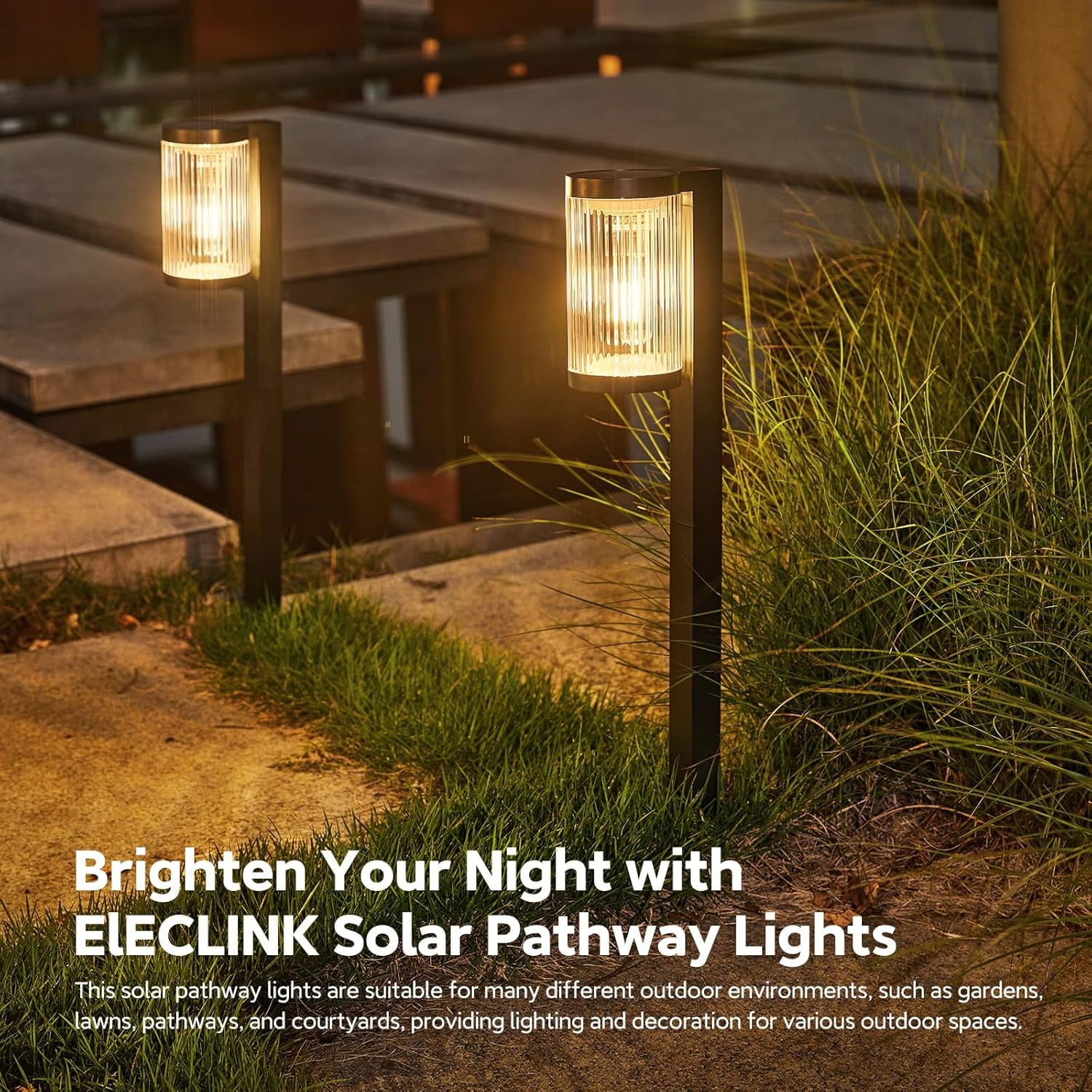 8 Pack Solar Pathway Lights, Solar Lights Outdoor IP65 Waterproof for for Yard, Landscape, Path, Walkway