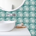 thumbnail image 4 of 10 PCS Peel and Stick Floor Tile, 6"x6" Vinyl Moroccan Style Floor Tiles, Removable and Waterproof Flooring Tiles for Renters, Stick on Floor Tiles for Bathroom, Kitchen, Staircase, 4 of 7