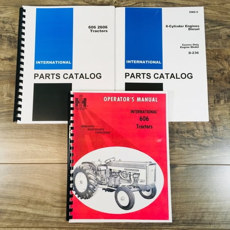 FARMALL INTERNATIONAL 606 DIESEL TRACTOR PARTS OPERATORS MANUAL SET D236 BOOK