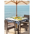 thumbnail image 3 of Outdoor Tablecloth with Umbrella Hole for Patio/Picnic/Party/Camping, Yellow Lemon Waterproof Table Cloth Square Cover Washable, Wooden Summer Botanical Black White Checkered (54"x 54"), 3 of 8