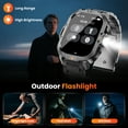 thumbnail image 4 of Mingwear 2.01-inch Military Smartwatch for Men with Fitness Tracker, Answer/Call/100+ Sport Modes, IP68 Waterproof, Hiking Travel Pedometer Watch compatible with Android  IPhone Devices (Steel Band), 4 of 7