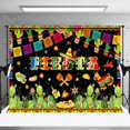 thumbnail image 2 of Drapeau Culturel Cactus Vert Fond de Fête Mexicaine, 2 of 4