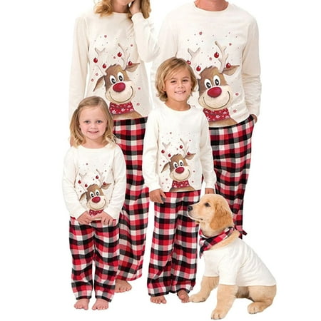 

Qiylii Family Christmas Pjs Matching Sets Baby Christmas Matching Jammies for Adults and Kids Holiday Sleepwear Set