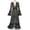 Black, variant on SAGEFINDS Long Lace Cardigan for Women, Flowy Boho Jacket Cover Up with V-Neckline, Fringed Sheer Beach Dress Kimono - Black X-Large